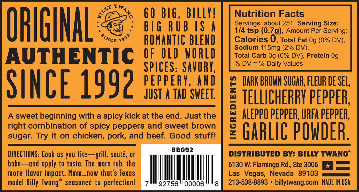 Big (Set of 3) nutrition label