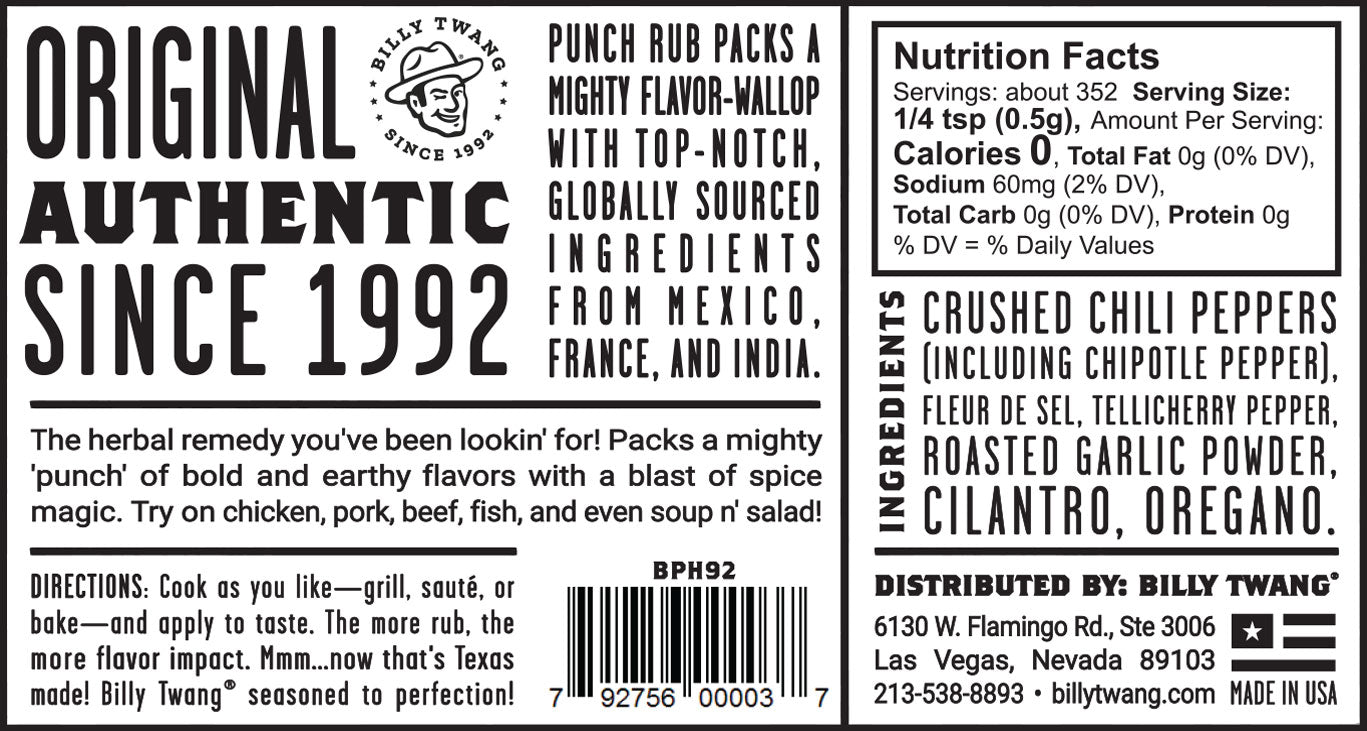 Punch (Set of 3) nutrition label